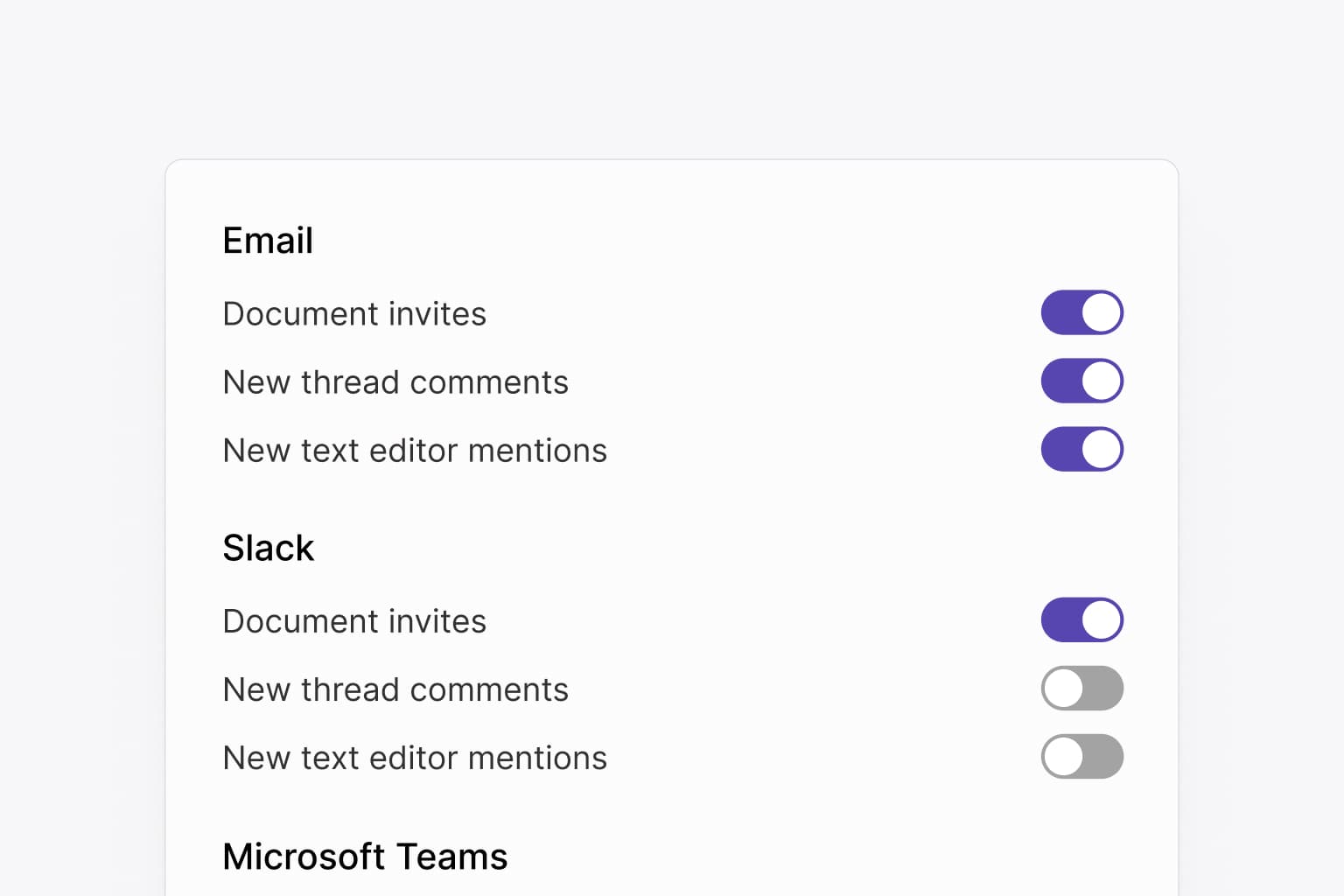 Notification settings