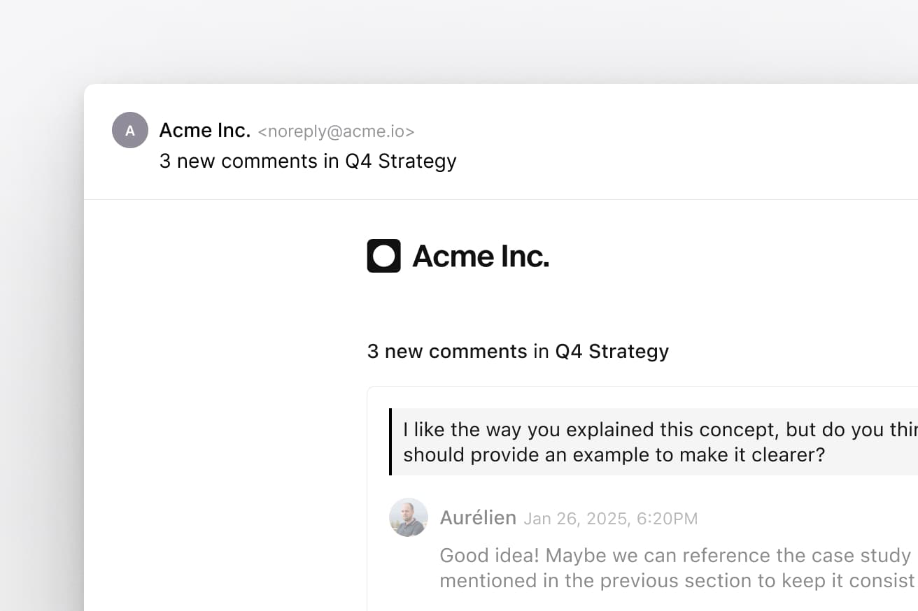 Email notification