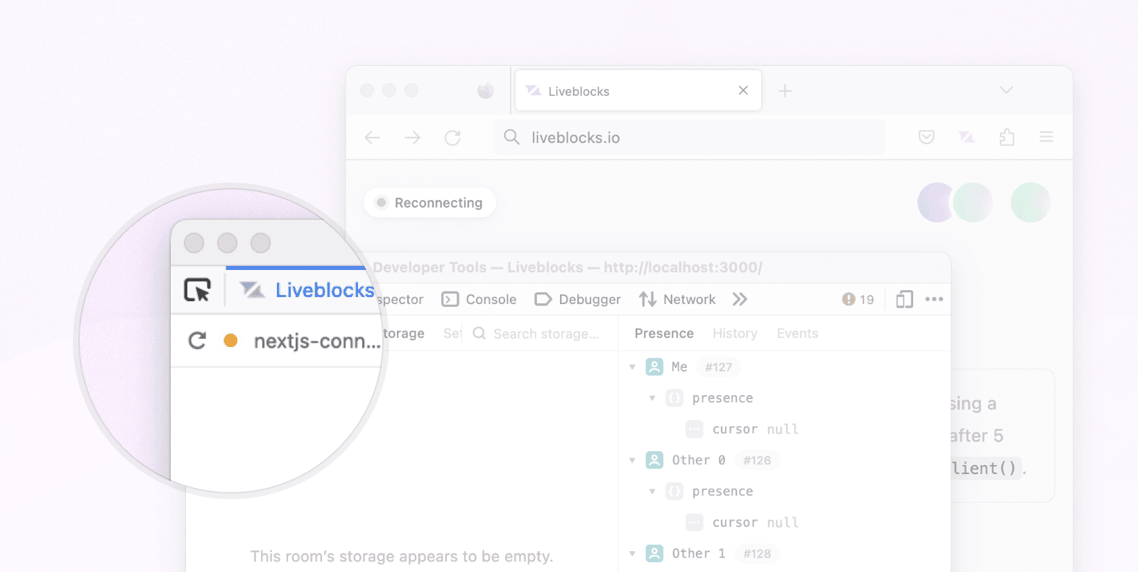 Reconnecting DevTools status