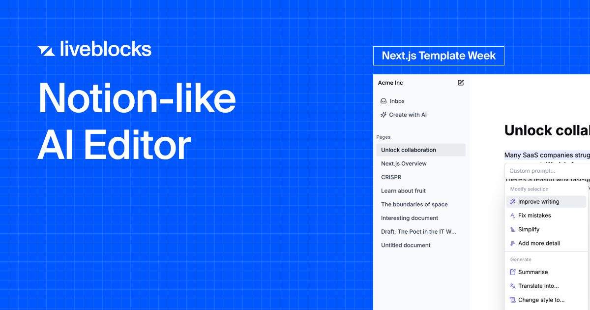 Get the Notion-like AI Editor