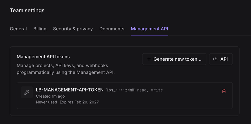 Management API | Platform | Liveblocks