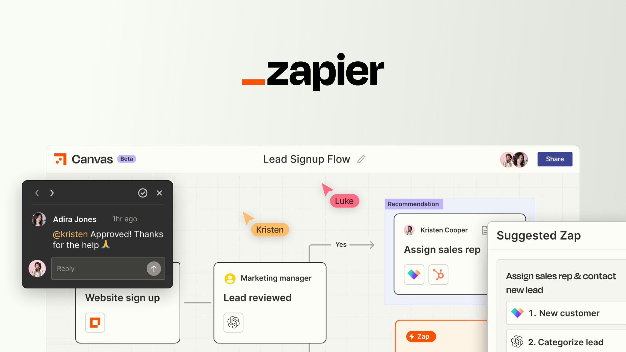 How Zapier added collaborative features to their Canvas product in just a couple of weeks