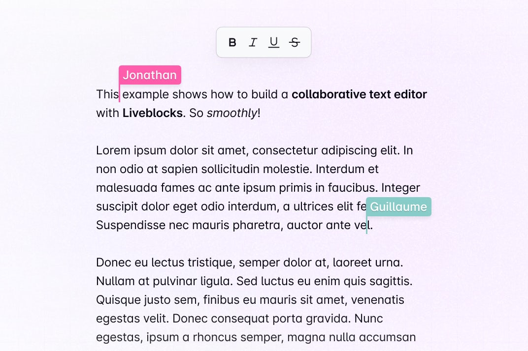 Collaborative text editor