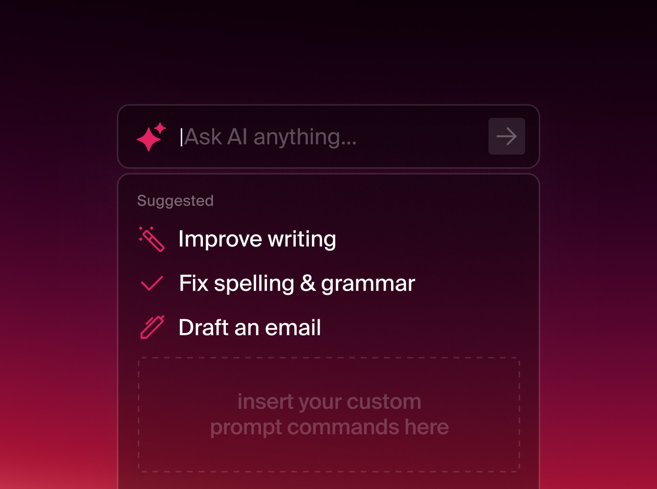 Add custom prompt commands to meet your unique use case