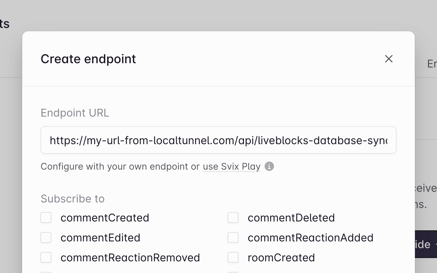 Add endpoint URL