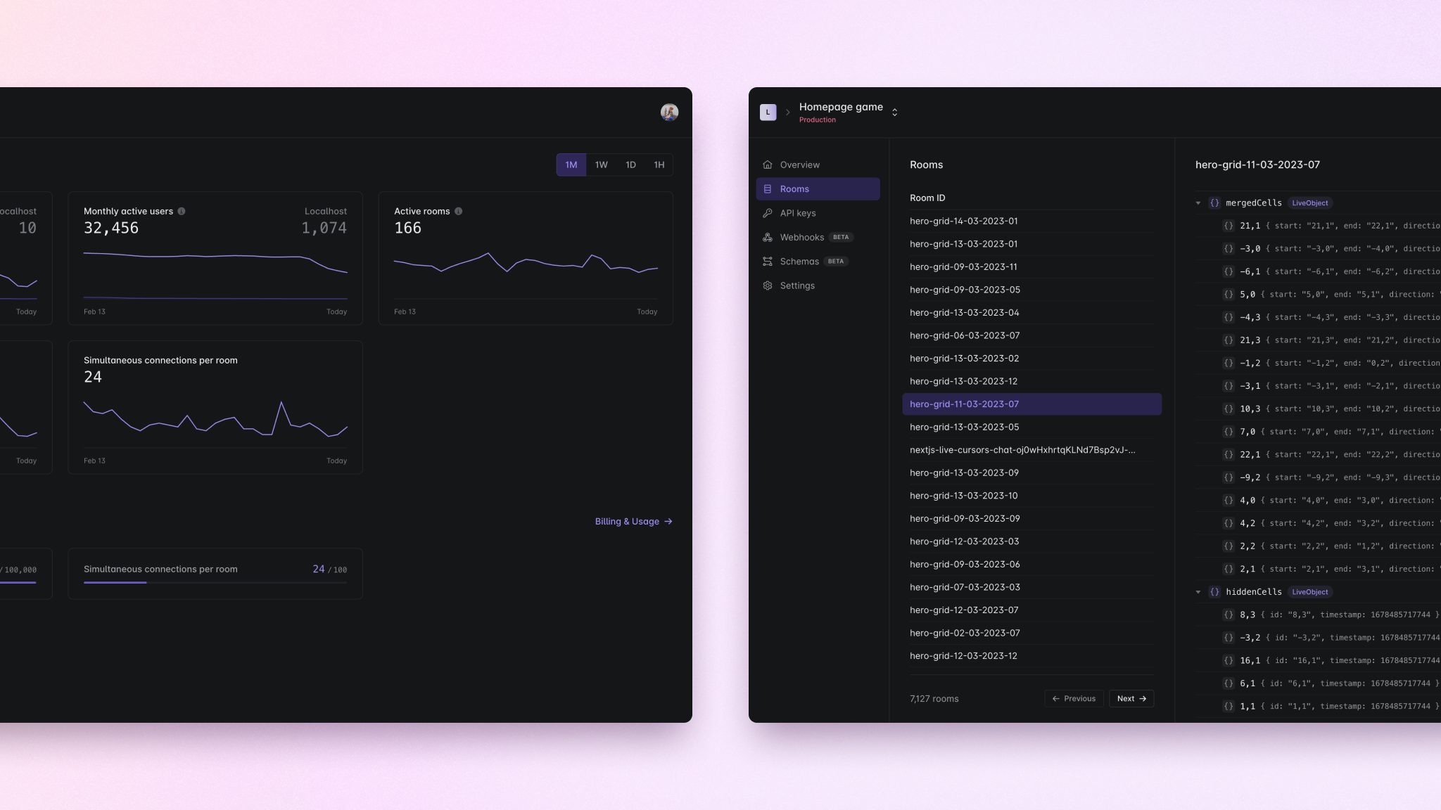 Dashboard updates: a faster way to navigate rooms, monitor usage, and more