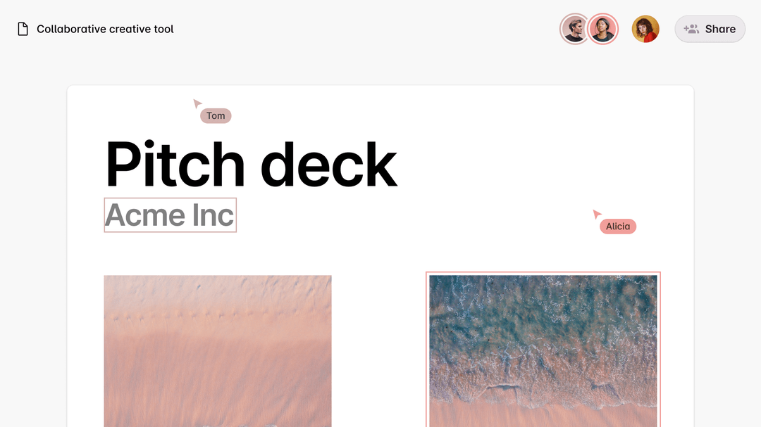 Creative Tools Example App Collaborative creative tool | Create anything together