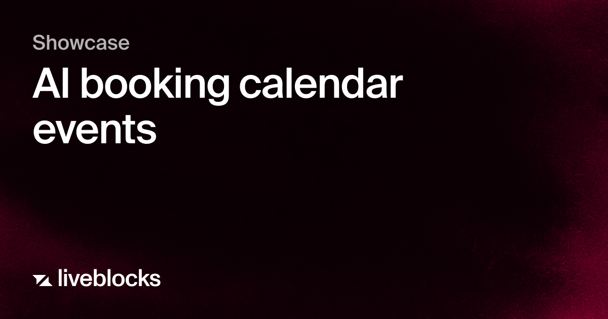 AI booking calendar events | Showcase