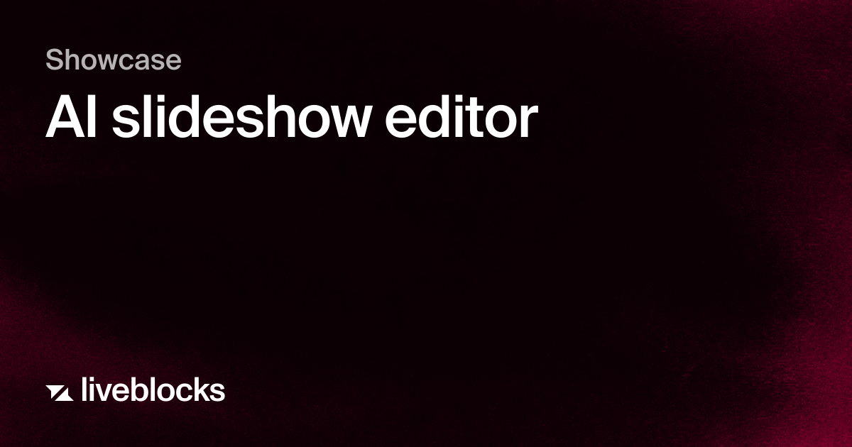 AI slideshow editor | Showcase