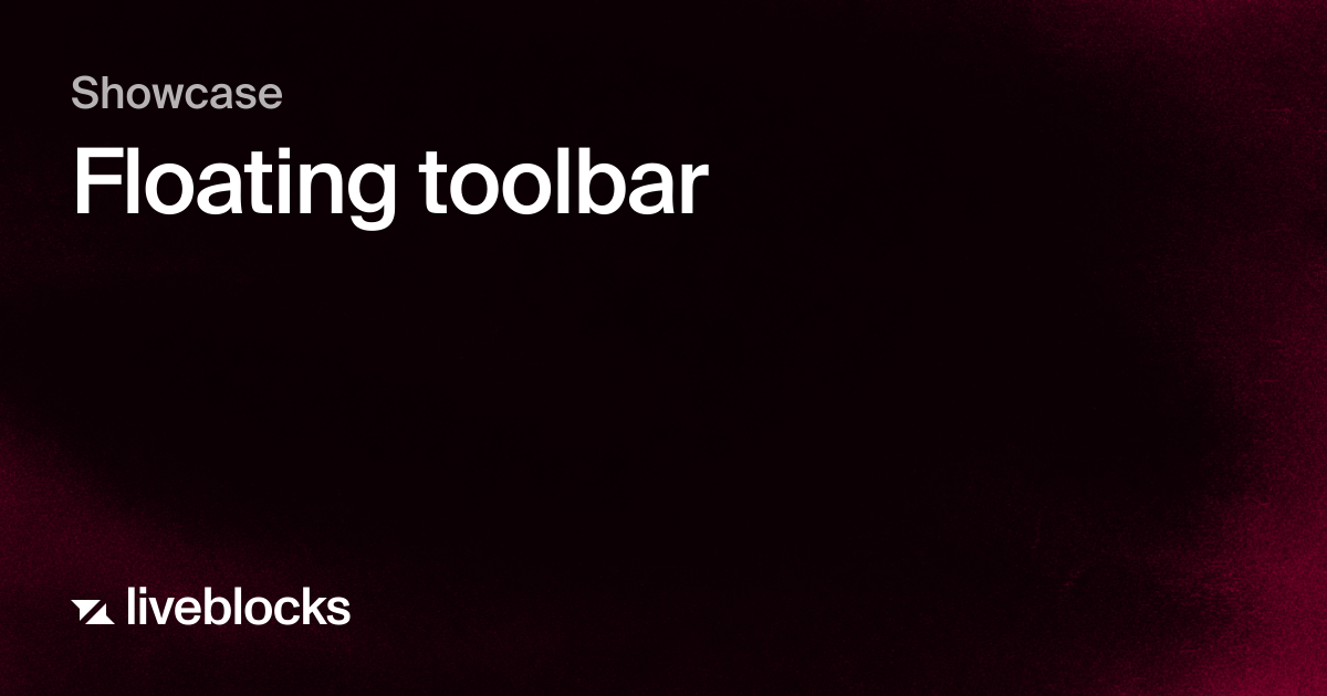 Floating toolbar | Showcase