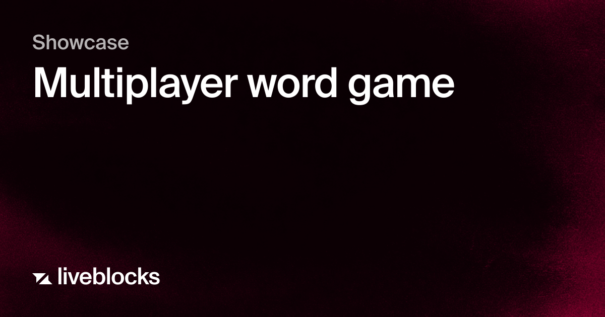 Multiplayer word game | Showcase